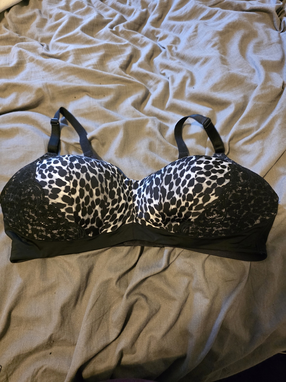 torrid Black & White Leopard Lace Push-Up Bra
